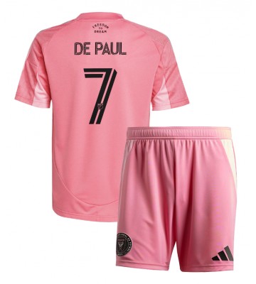 Inter Miami Rodrigo De Paul #7 Hjemmebanetrøje Børn 2025-26 Kortærmet (+ Korte bukser)